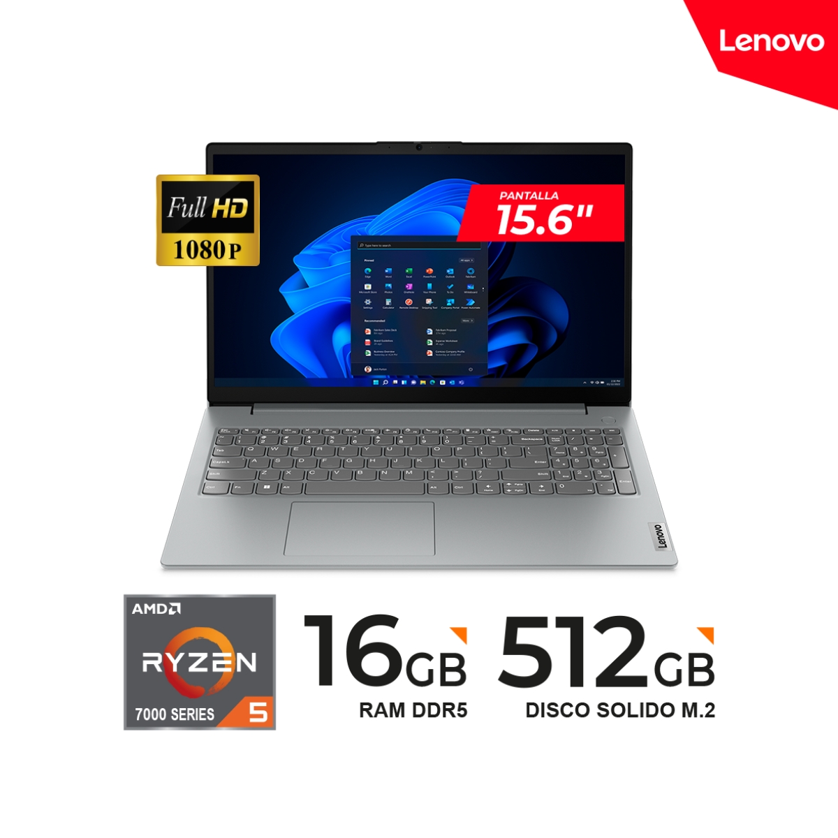 Portátil Lenovo V15 Ryzen 5 16gb Ram 512gb SSD